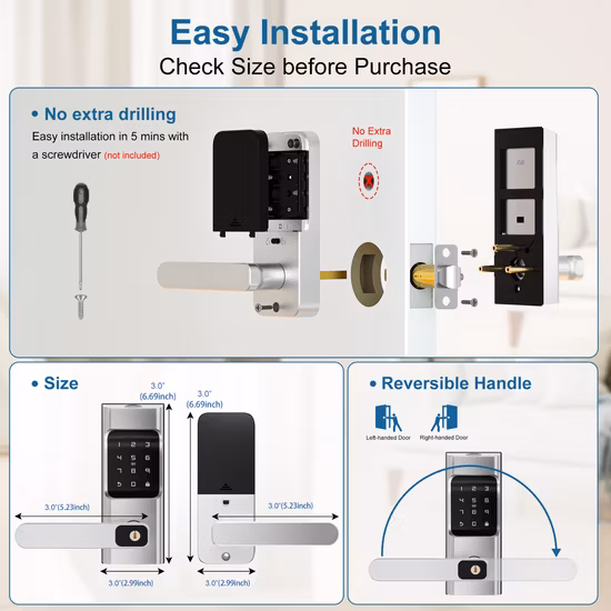 カードリモコンキー付き最高の電子スマートキーレスドアロック Yet902